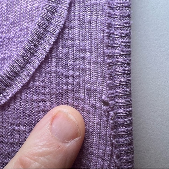 Free People Womens Ribbed Lavender Racerback Tank Top Size M FLAW - Picture 3 of 8